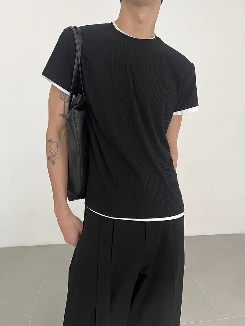 Zhou Layered Contrast Knit T-Shirt